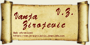 Vanja Zirojević vizit kartica